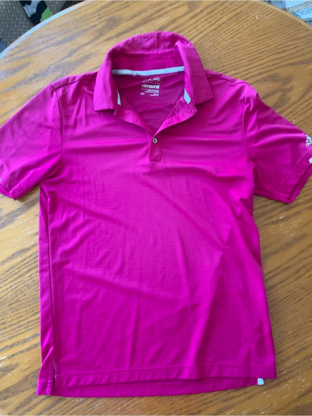 Adidas Climachill White Short Sleeve Polo Size M